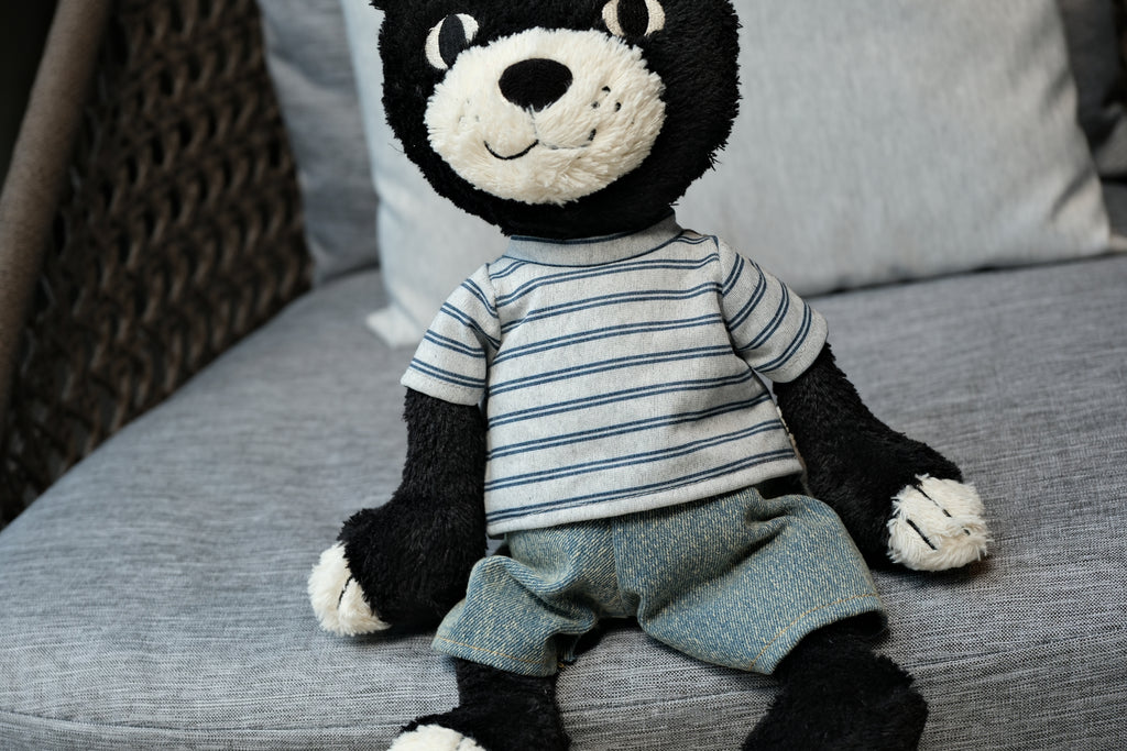 Jellycat Jack Clothes – Striped T-Shirt & Denim Trousers Set