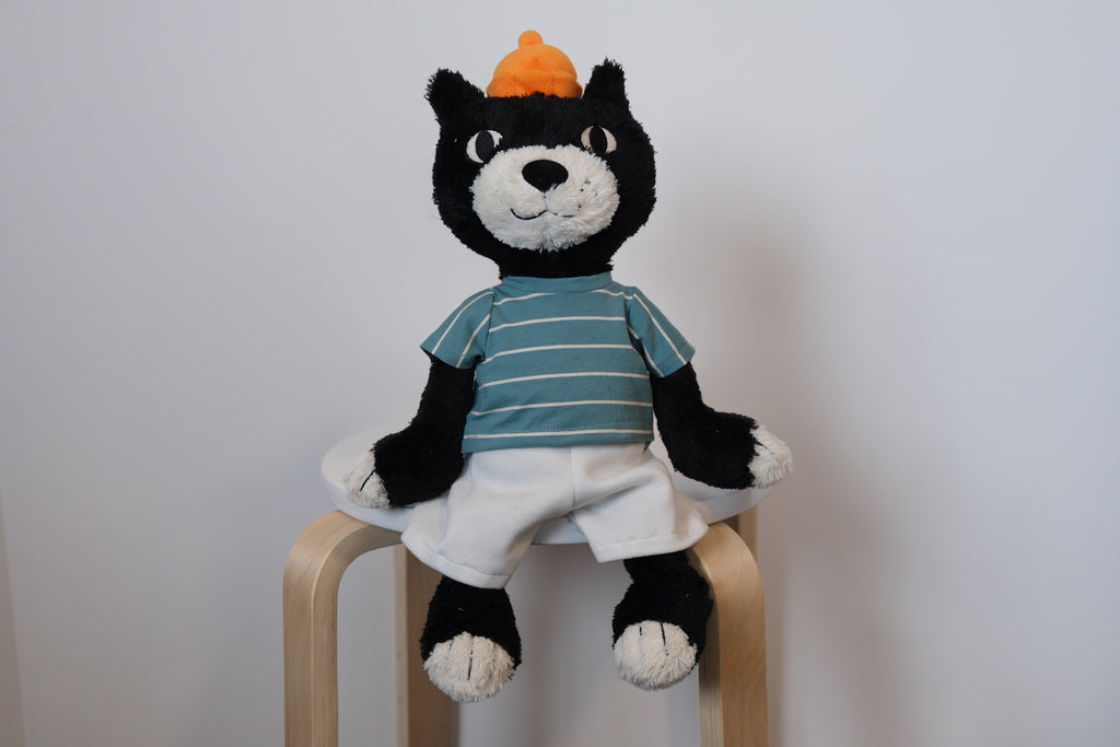 Jellycat Jack Clothes –  Mint Green Striped T-shirt & White Trousers Set