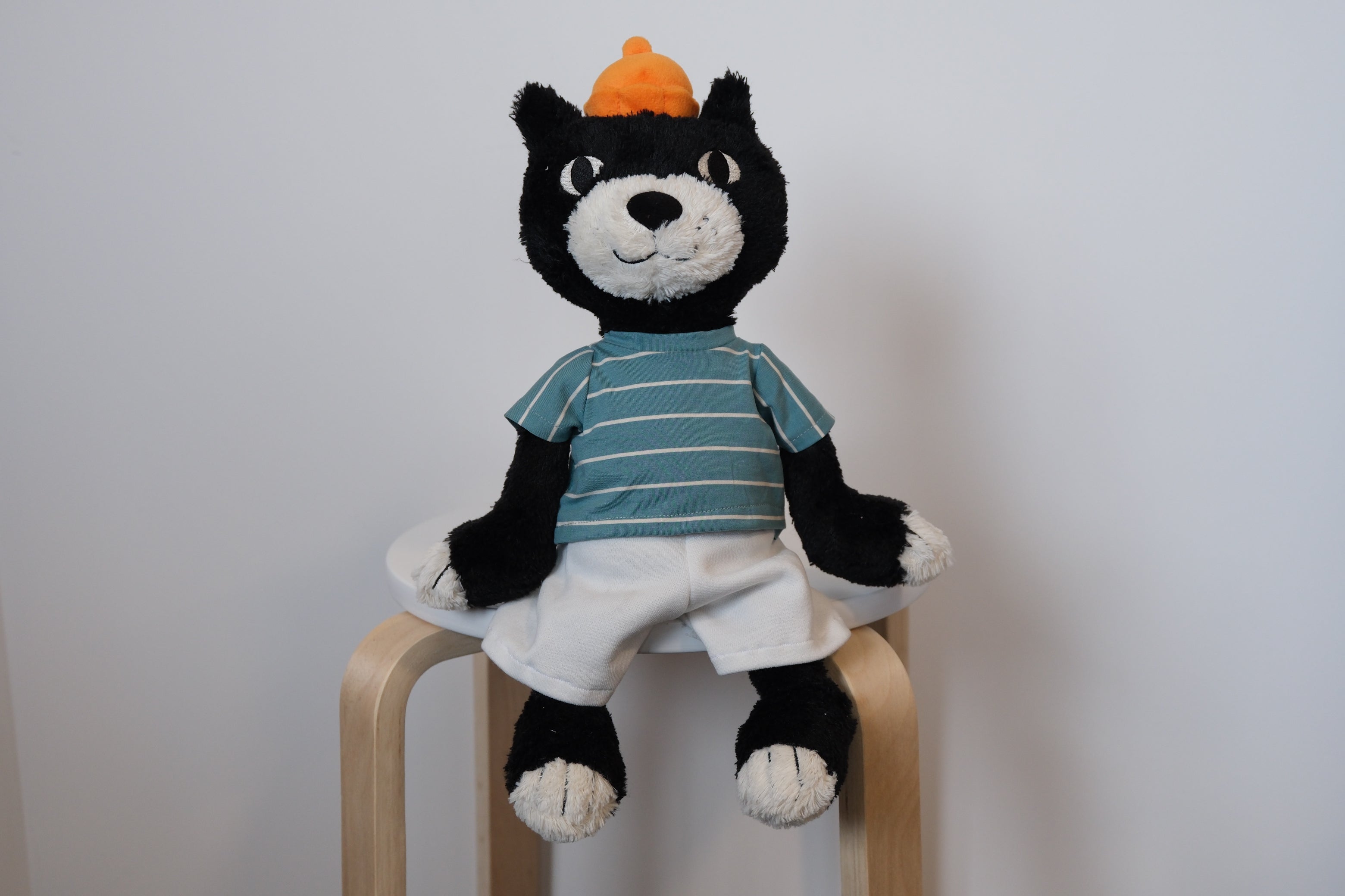 Jellycat Jack Clothes –  Mint Green Striped T-shirt & White Trousers Set