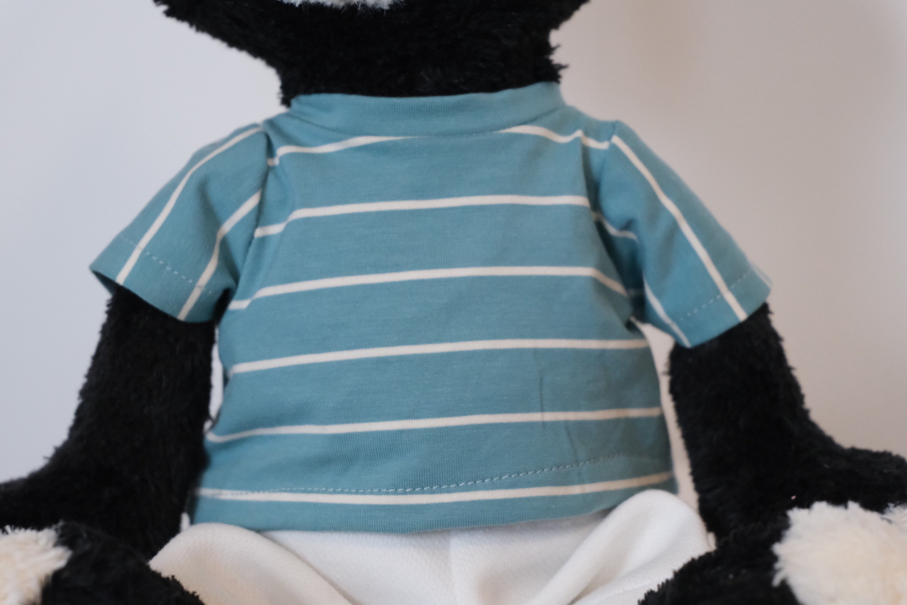 Jellycat Jack Clothes –  Mint Green Striped T-shirt & White Trousers Set
