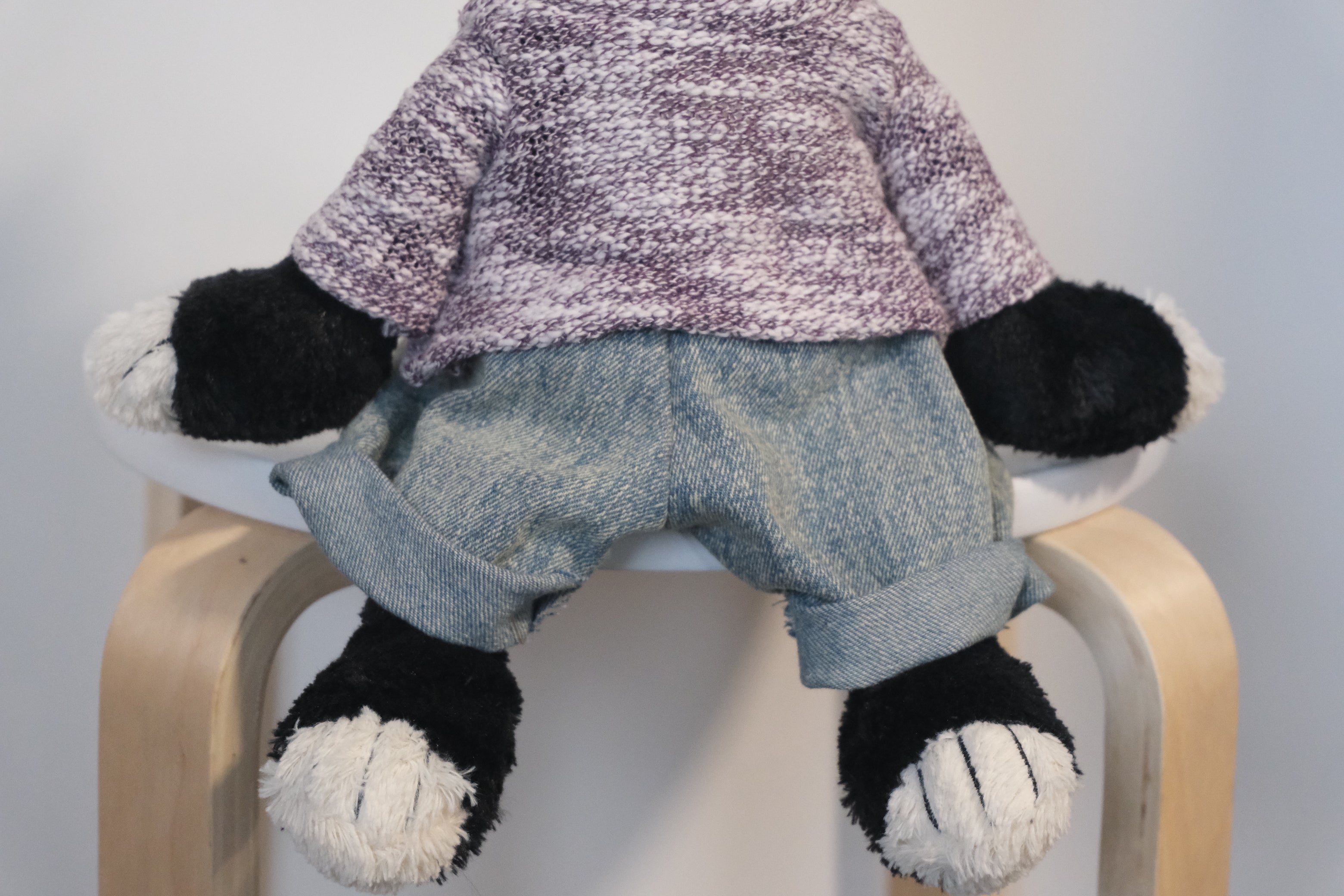 Jellycat Jack Clothes – Purple Sweater & Denim Trousers Set