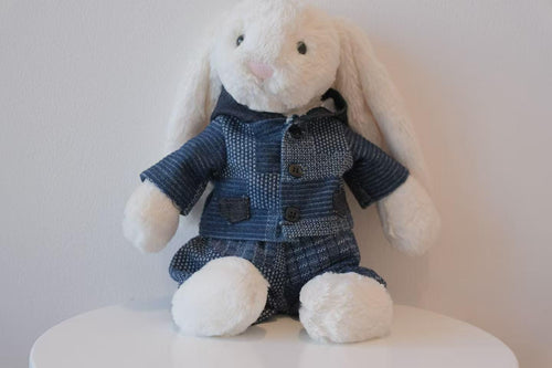 Handmade Denim Patchwork Outfit for Jellycat Bunny, Easer gifts, Easter bunny (No Dolls)