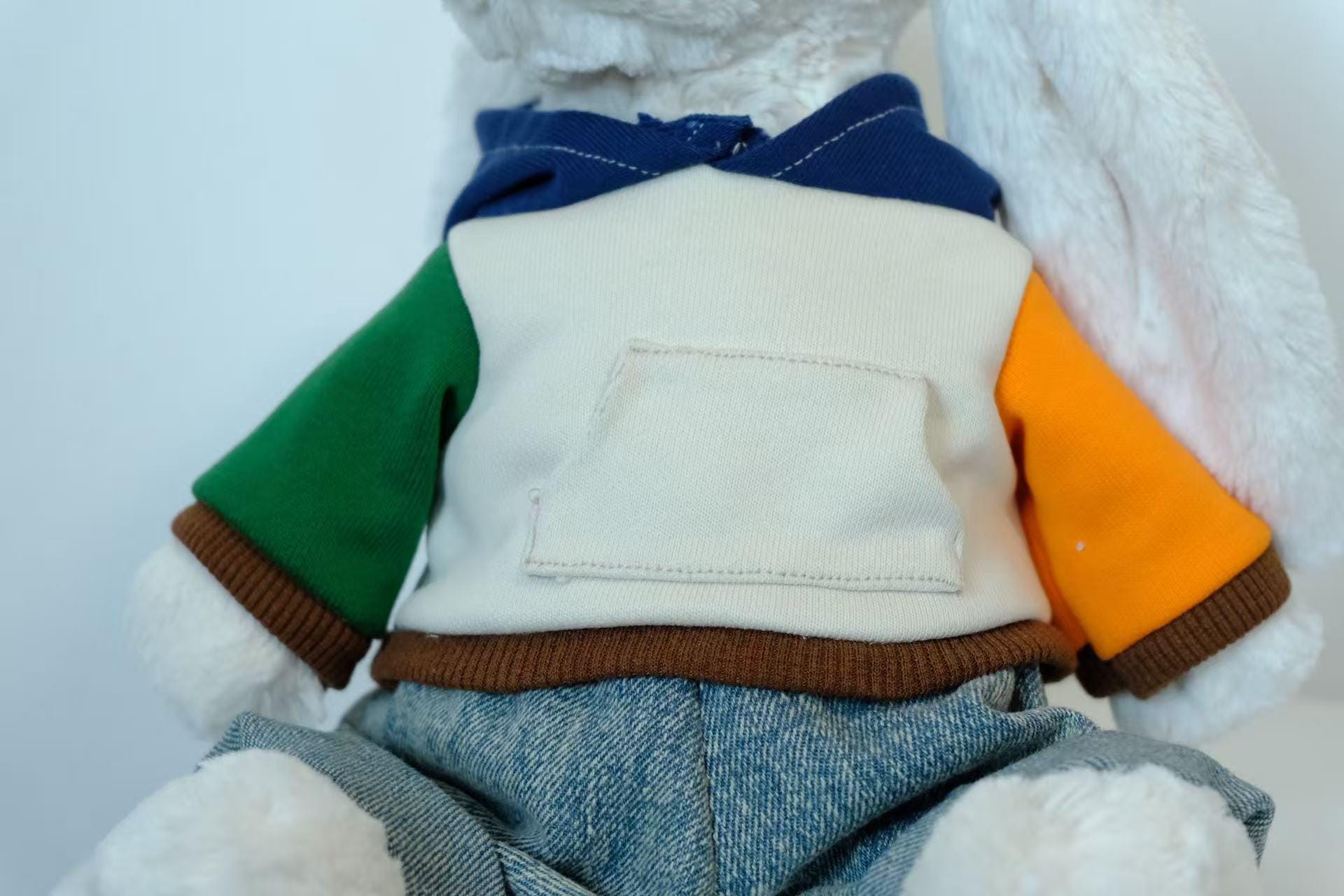 Jellycat Bunny Clothes,Street Fashion Hoodie & Jeans Set , Handmade Stuffed Animal Clothing,Custom Plush Toy Outfit ,Easter Bunny(No Dolls）)