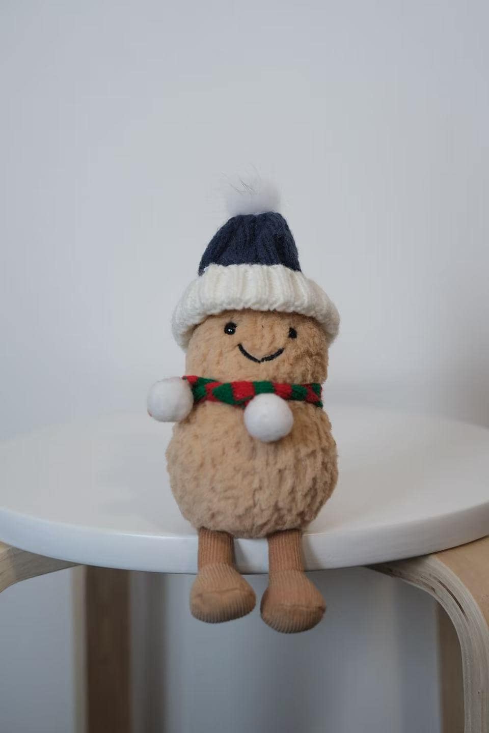 Jellycat Knitted Winter Hat and Scarf Set, Navy Blue Beanie & Festive Stripe Scarf,Toy Accessories,Doll Winter Gift,Easter Gifts(No Dolls)