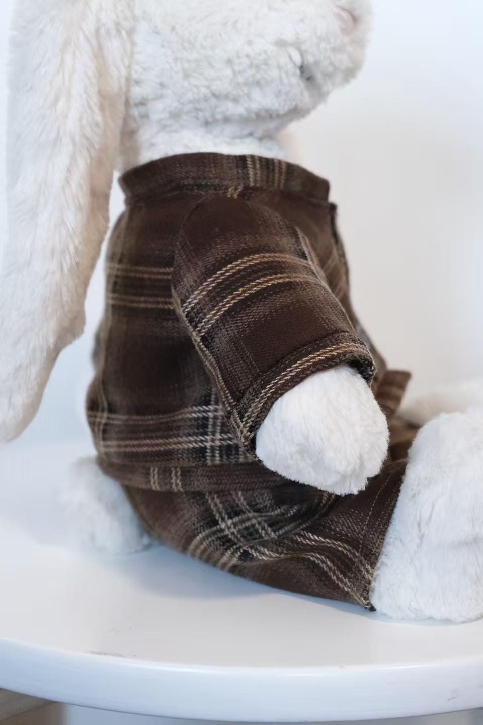 Handmade Brown Plaid Outfit for Jelly cat Bunny, Easter Gifts, Easter Bunny,Monthers day (No Dolls)