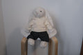 Jellycat Bunny Clothes,White Hoodie and Black Pants Set,Handmade Stuffed Animal Clothing,Custom Bashful Bunny Outfit,Easter Bunny（No Dolls ）