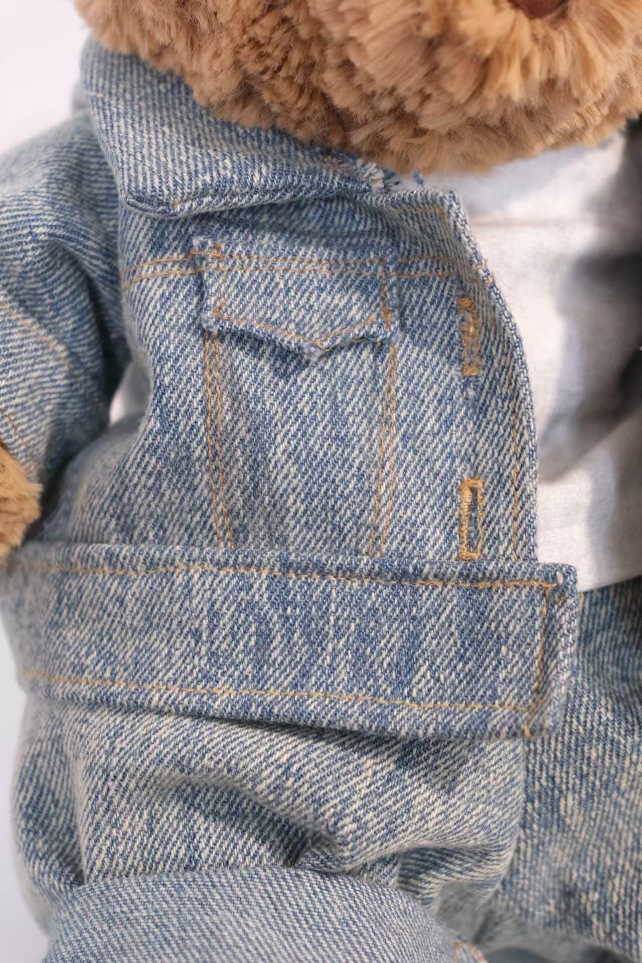 Handmade Plush Bear Outfit, Denim Jacket and Jeans 3-Piece Set with T-Shirt, Outfit Only