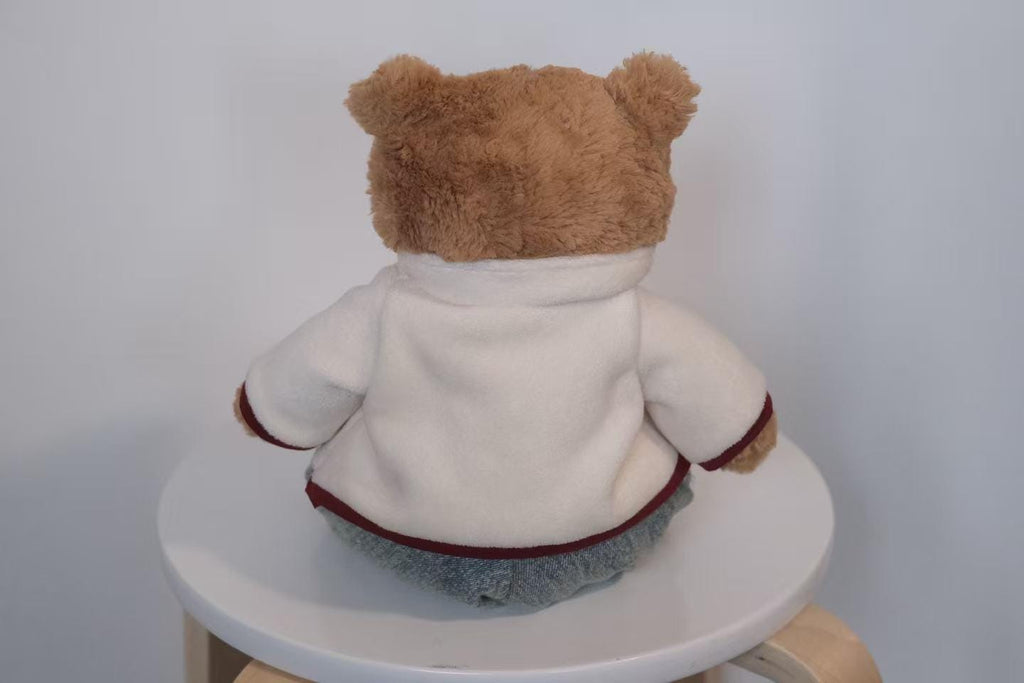 Jellycat Bartholomew Bear Clothes | White Fleece Jacket and Jeans Set | Handmade Plush Bear Outfit| Easter gifts (No Dolls))
