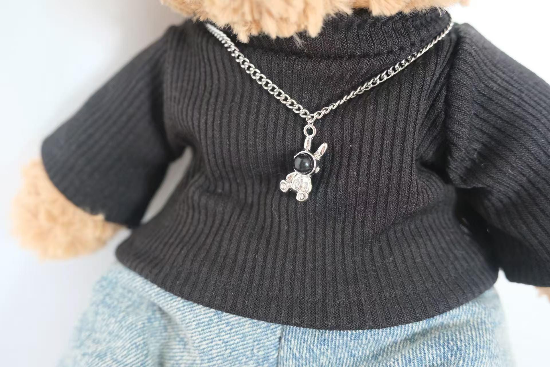 Jellycat Bartholomew Bear Clothes|4-Piece Leather Jacket Set|Handmade Faux Leather Rockstar Outfit|Punk Style|Easter Gifts (No Dolls)