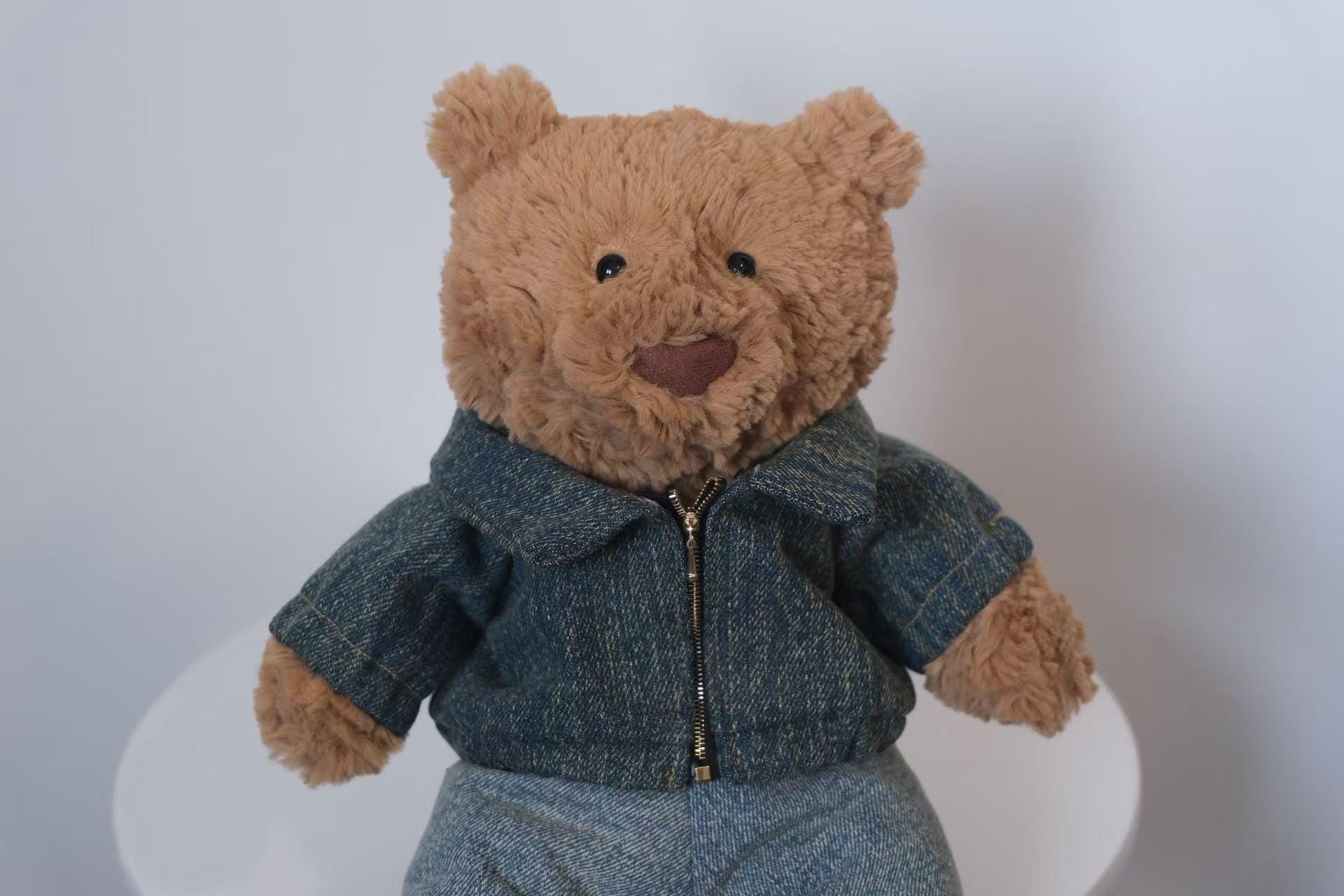 Jellycat Bartholomew Bear Clothes,Denim Jacket and Jeans Set,Handmade Stuffed Animal Outfit,Custom Bear Streetwear,Easter Gifts(No Dolls)