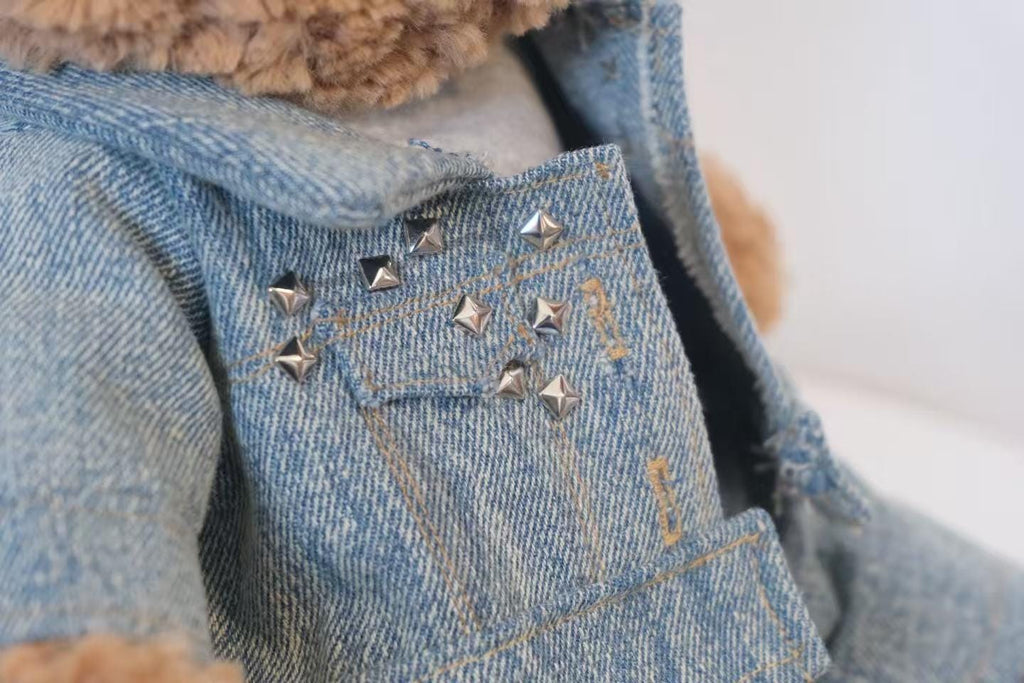Jellycat Bartholomew Bear Clothes , 3-Piece Denim Jacket, Jeans & T-shirt Set , Handmade Plush Bear Outfit, Easter Gifts (No Dolls)