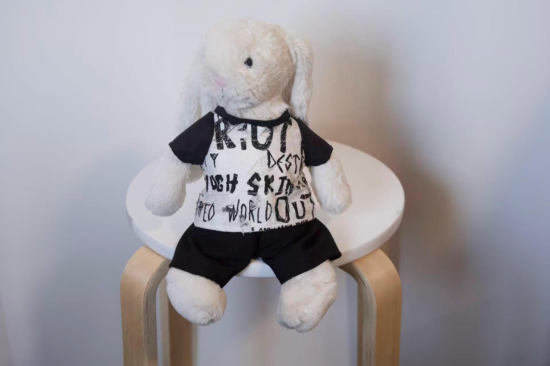 Casual Everyday Outfit for Jellycat Bunny, Handmade Tee and Trousers, Custom Plushie Streetwear, Trendy Bunny Gift｜Easter Gift (No dolls))