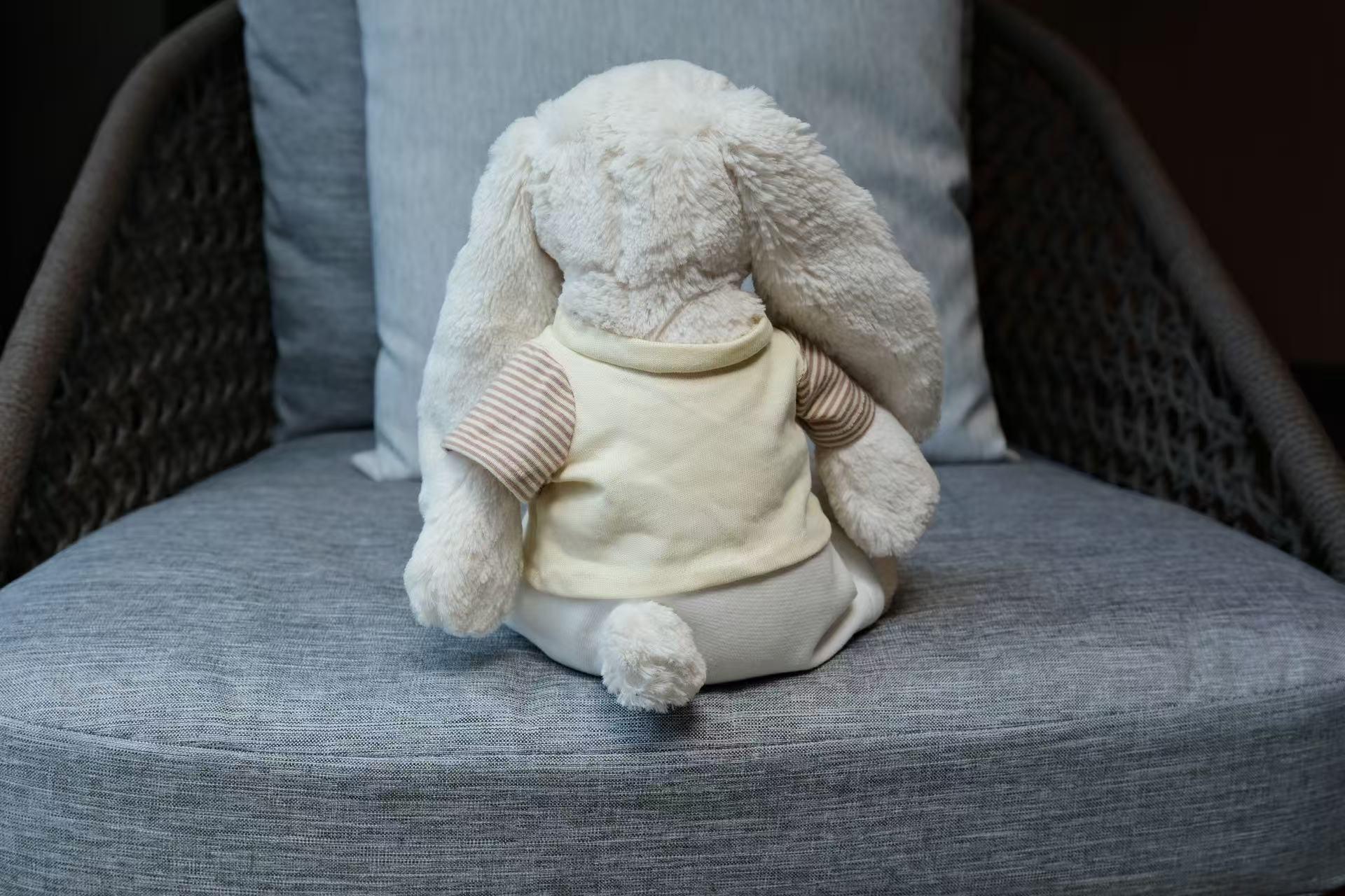 Jellycat Bashful Bunny Clothes,T-Shirt & White Pants Set,Handmade Stuffed Animal Outfit,Custom Plushie Apparel,Easter,Mothers day Gifts
