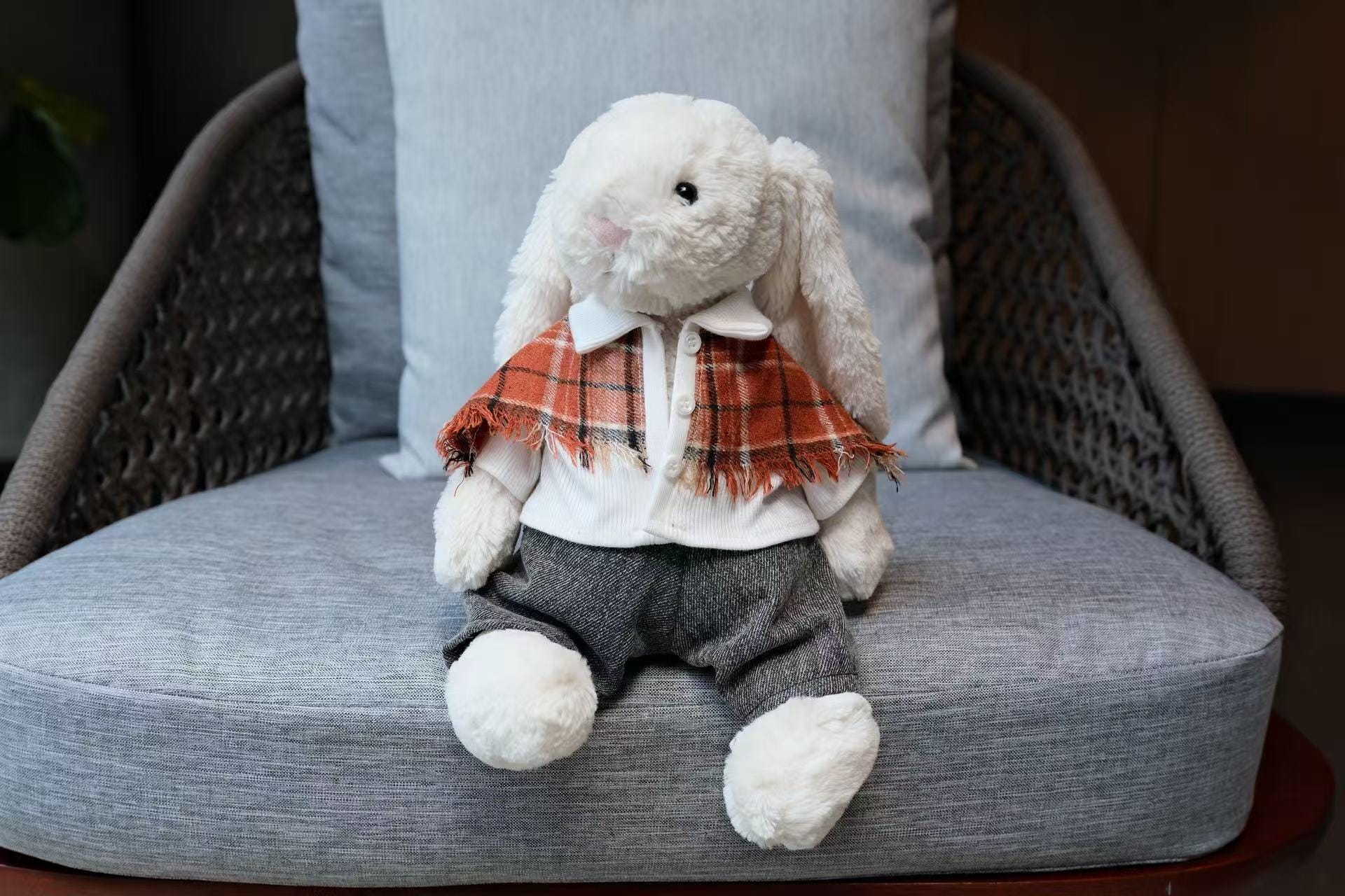 Jellycat Bashful Bunny Clothes,Street Fashion Sweater & Jeans Set,Stuffed Animal Outfit,Custom Plushie Apparel,Easter,Mothers day Gifts