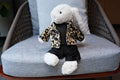 Jellycat Bunny Clothes,Leopard Print Jacket, Black Sweater & Pants Set,Handmade Stuffed Animal Outfit,Bunny Gear,Easter,Mothers day Gifts
