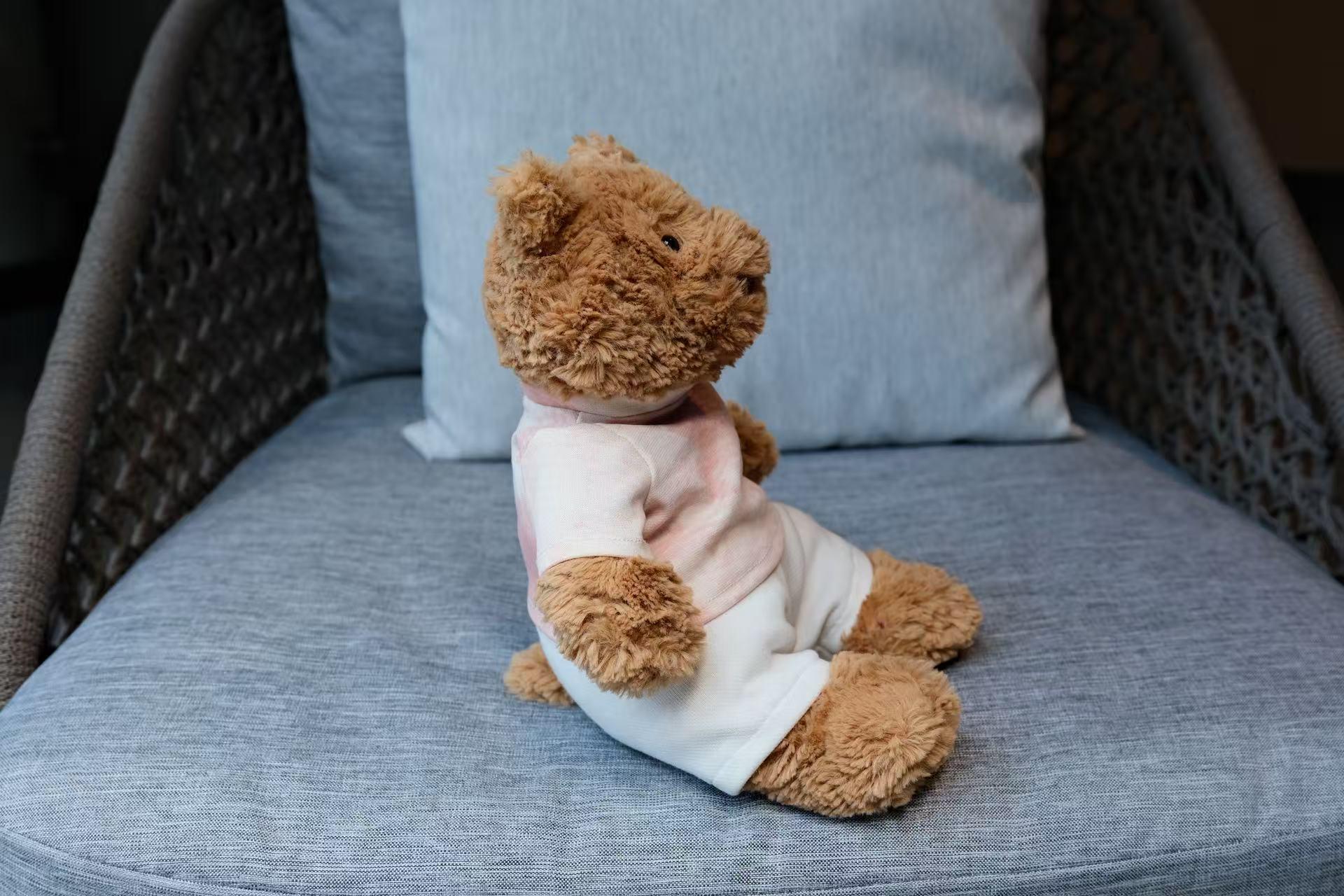 Jellycat Bear Clothes,Ombre Pink T-Shirt & White Pants Set,Handmade Bartholomew Bear Outfit,Plushie Streetwear,Easter,Mothers Day Gifts