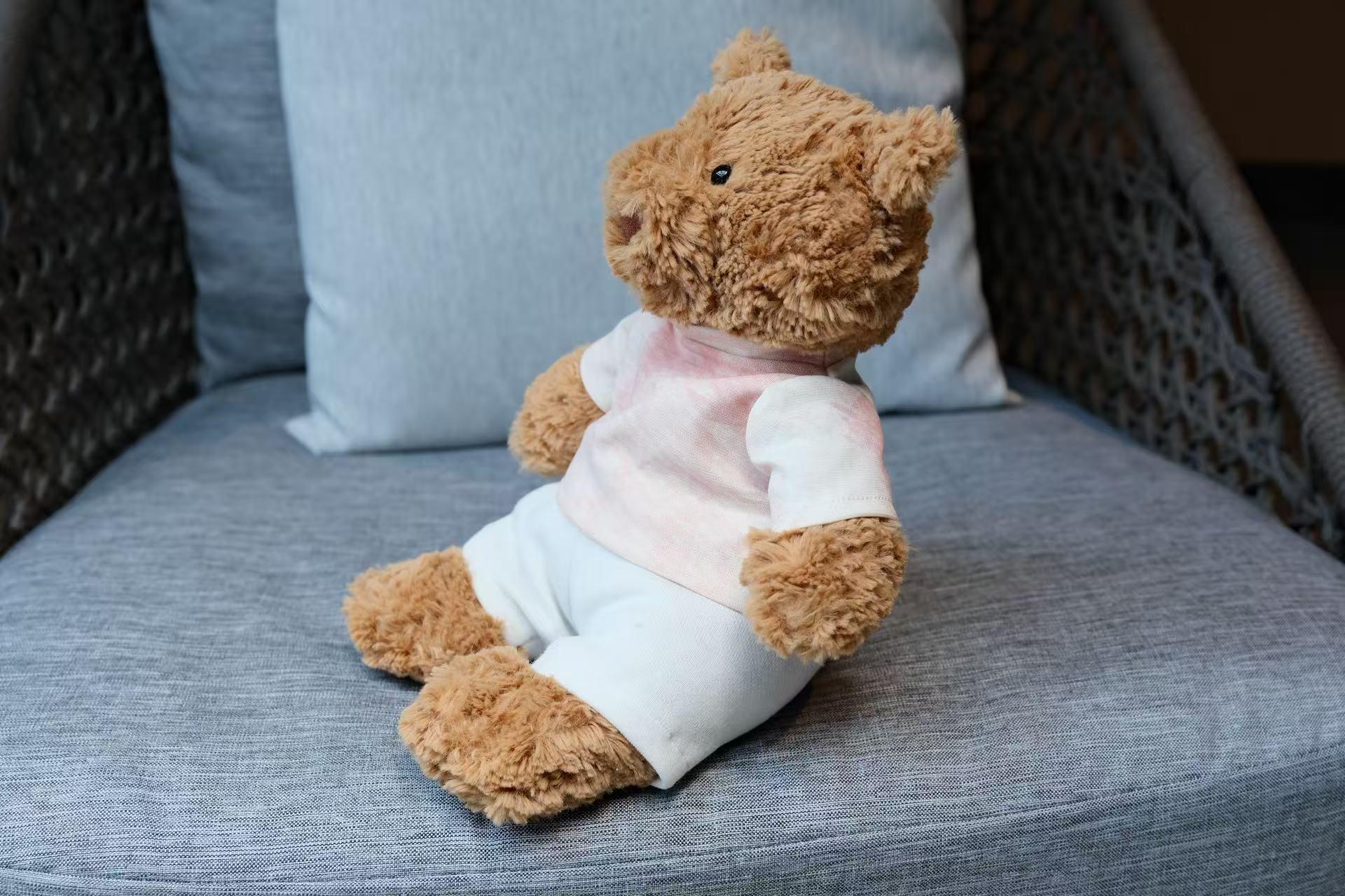 Jellycat Bear Clothes,Ombre Pink T-Shirt & White Pants Set,Handmade Bartholomew Bear Outfit,Plushie Streetwear,Easter,Mothers Day Gifts