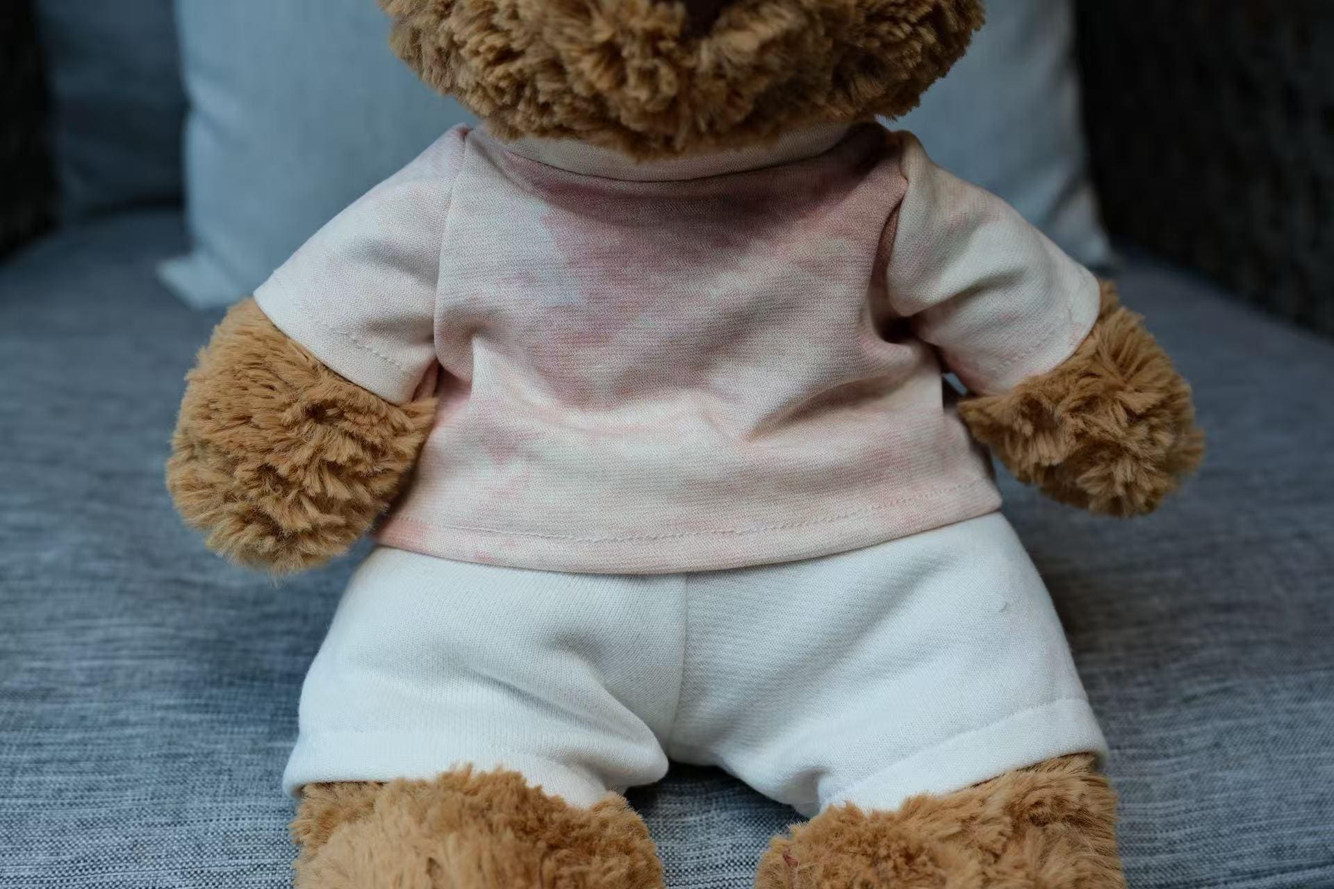 Jellycat Bear Clothes,Ombre Pink T-Shirt & White Pants Set,Handmade Bartholomew Bear Outfit,Plushie Streetwear,Easter,Mothers Day Gifts