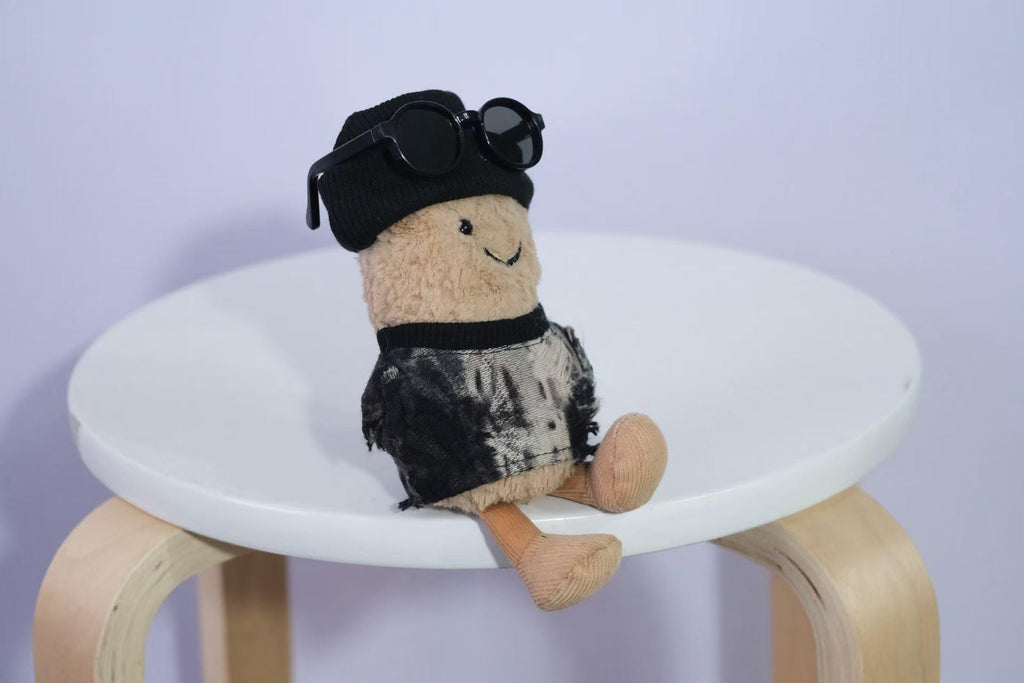 Jellycat Peanut Outfit, Beanie T Shirt and Sunglasses Set, Black Plush Clothes, Outfit Only