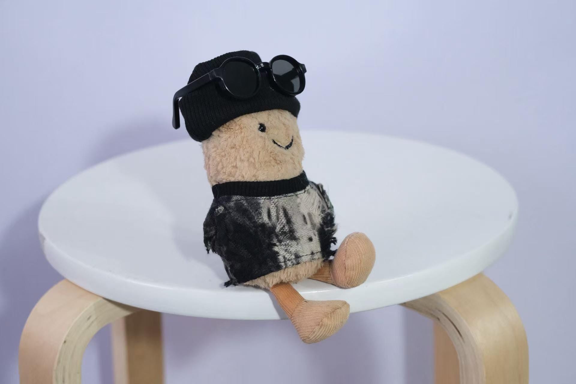 Jellycat Peanut Outfit, Beanie T Shirt and Sunglasses Set, Black Plush Clothes, Outfit Only