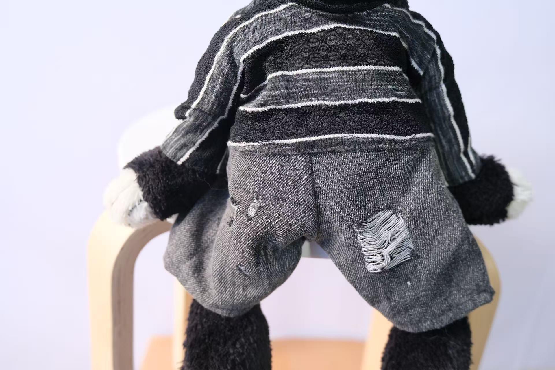 Jellycat Jack Outfit for Size M L, 2pc Plush Clothes Set, Striped T Shirt and Distressed Jeans, Clothes Only