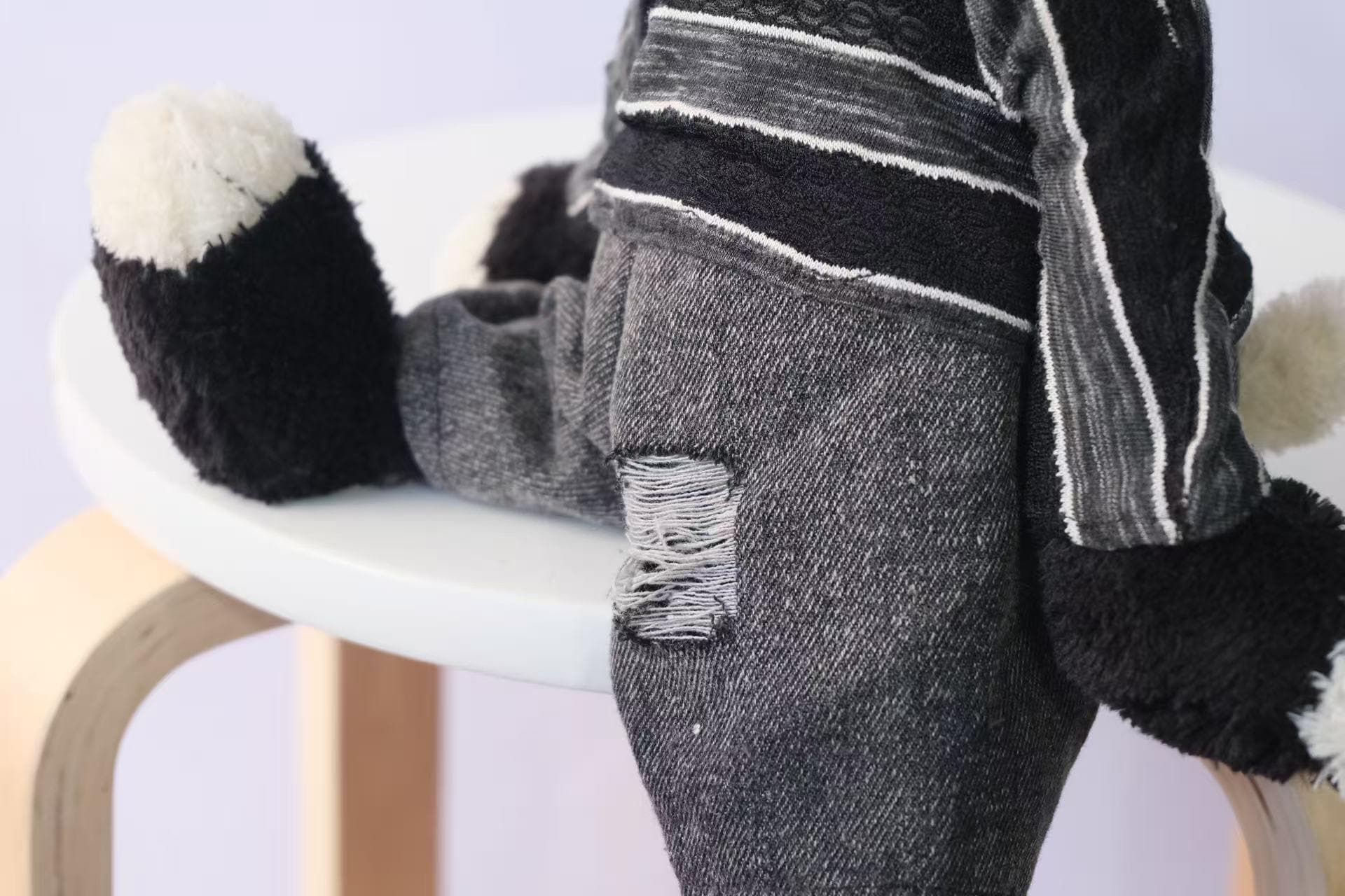 Jellycat Jack Outfit for Size M L, 2pc Plush Clothes Set, Striped T Shirt and Distressed Jeans, Clothes Only