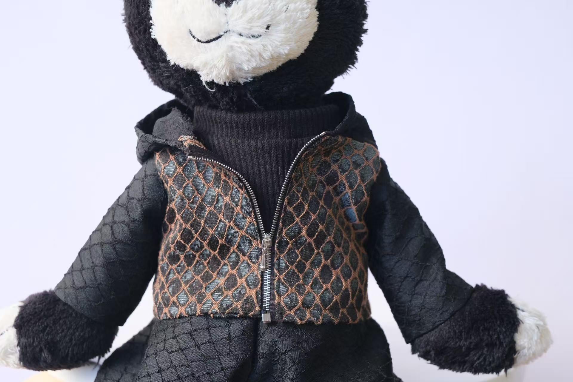3 Piece Outfit for Jellycat Jack, Hooded Jacket Sweater and Pants Set, Black Plush Clothes, Clothes Only