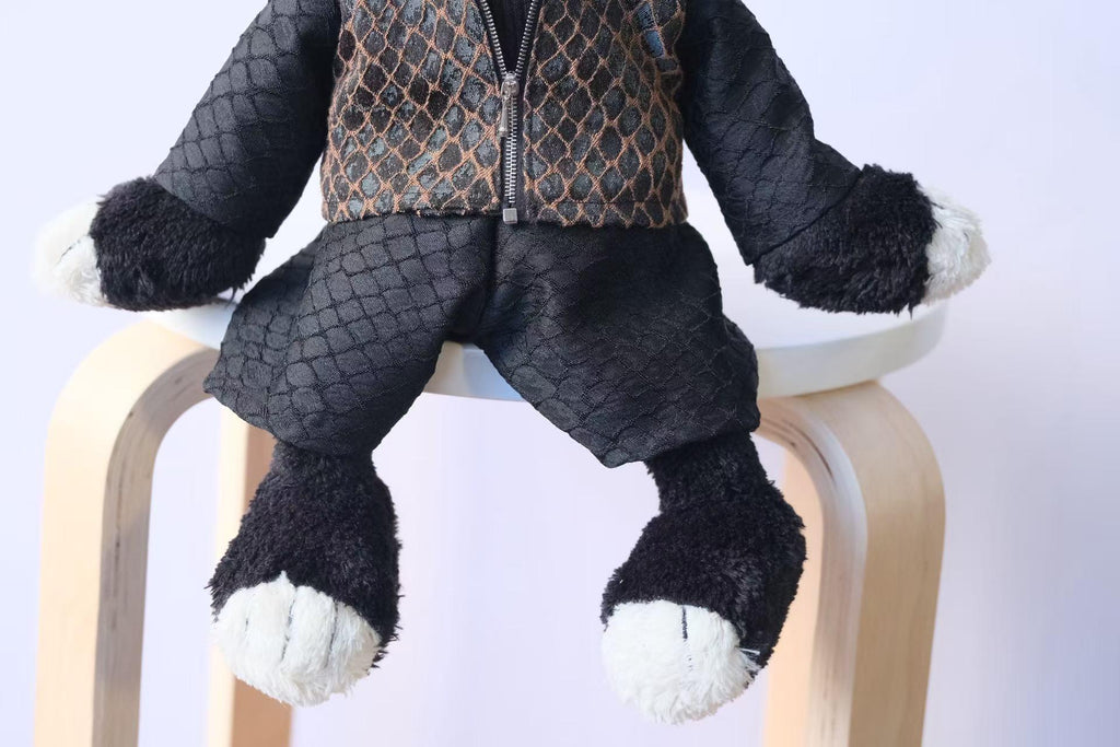 3 Piece Outfit for Jellycat Jack, Hooded Jacket Sweater and Pants Set, Black Plush Clothes, Clothes Only