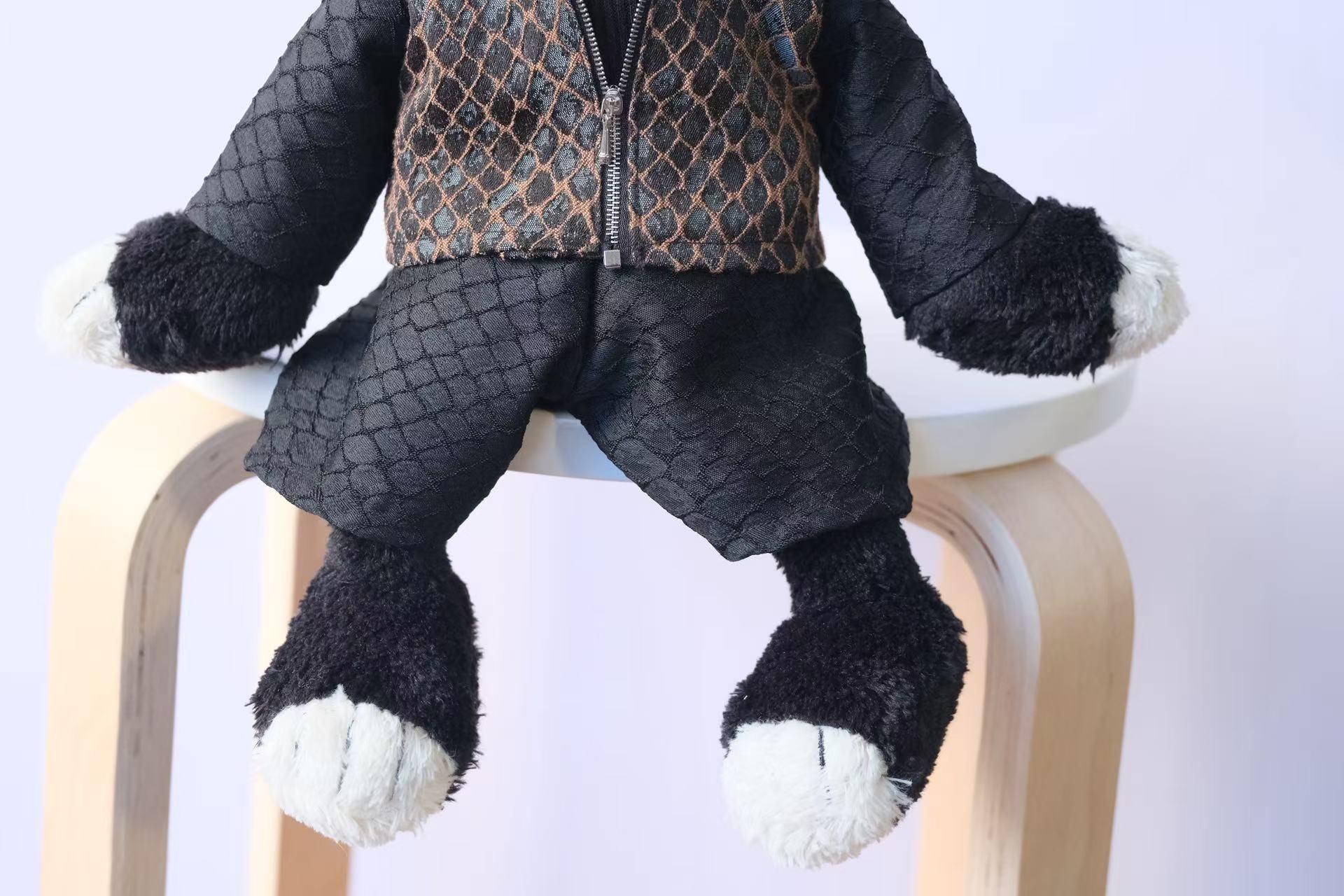 3 Piece Outfit for Jellycat Jack, Hooded Jacket Sweater and Pants Set, Black Plush Clothes, Clothes Only