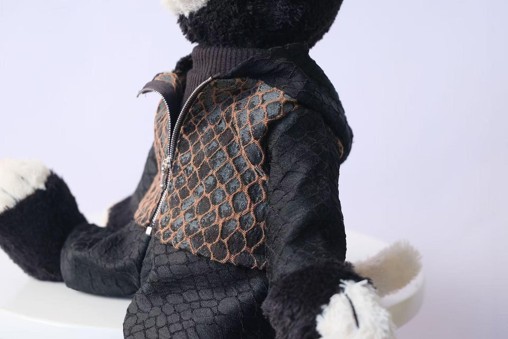 3 Piece Outfit for Jellycat Jack, Hooded Jacket Sweater and Pants Set, Black Plush Clothes, Clothes Only