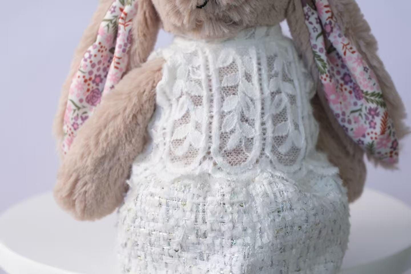 Bunny Outfit for Jellycat Bunny, 2pc Vest and Mini Skirt Set, French Inspired Plush Clothes,Clothes Only