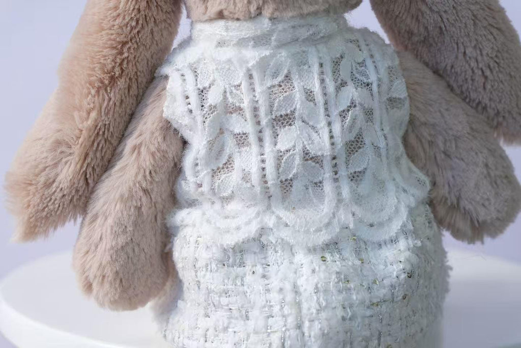 Bunny Outfit for Jellycat Bunny, 2pc Vest and Mini Skirt Set, French Inspired Plush Clothes,Clothes Only