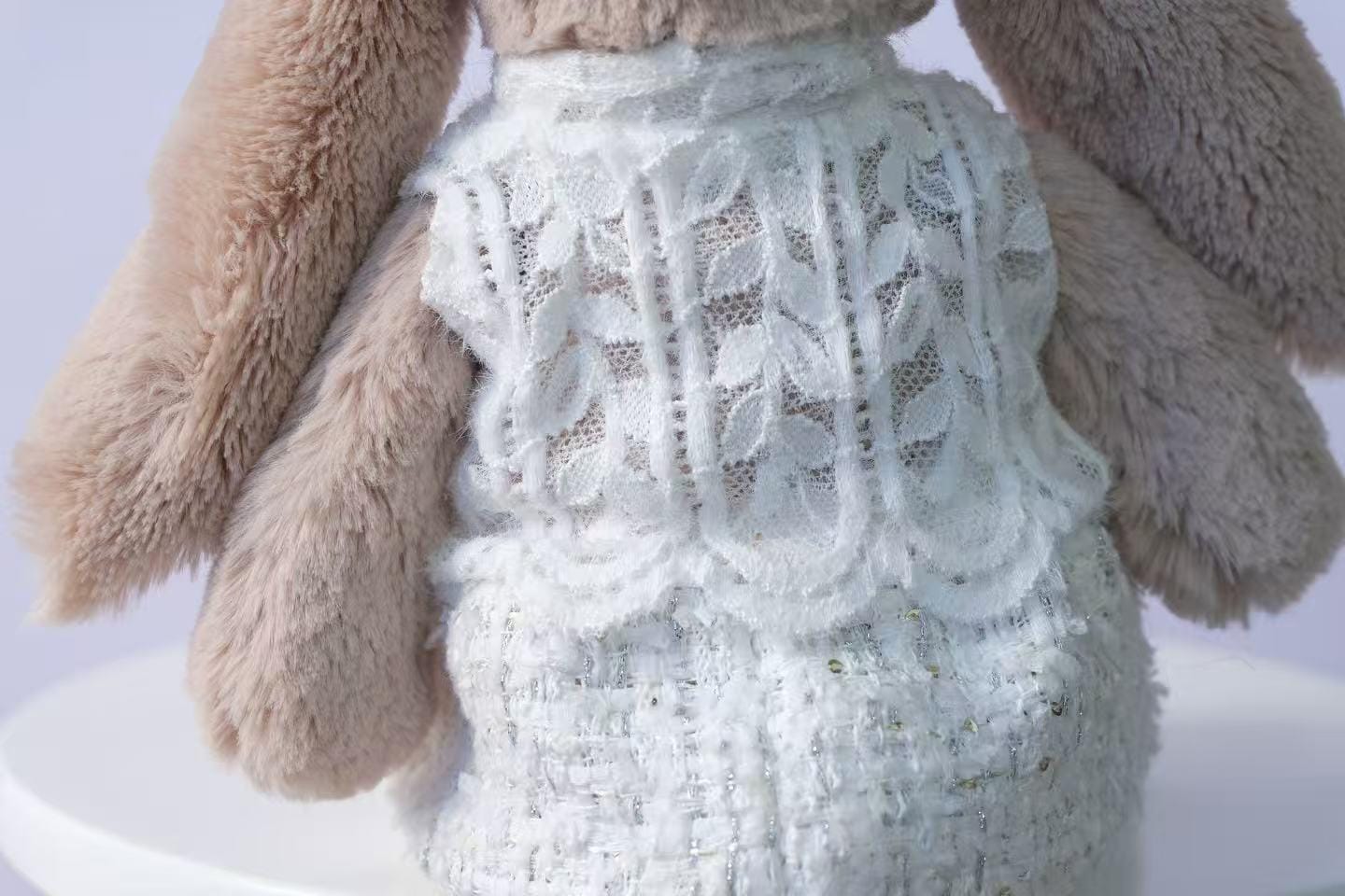 Bunny Outfit for Jellycat Bunny, 2pc Vest and Mini Skirt Set, French Inspired Plush Clothes,Clothes Only