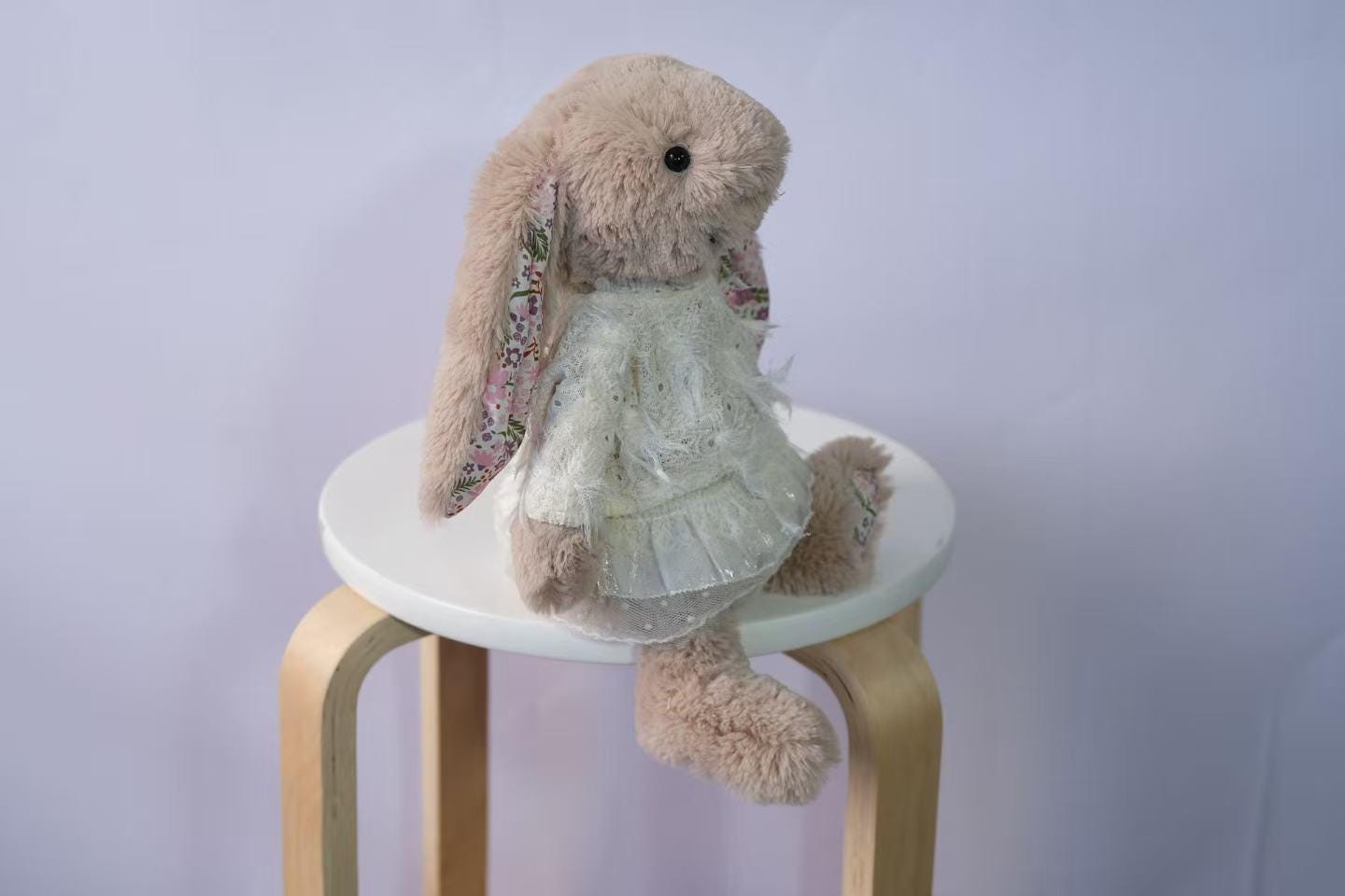 Bunny Outfit for Jellycat Bunny, 2pc French Sweater and Short Skirt Set, Fits Size M/L, Clothes Only