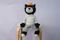 Jack Plush Clothes, White Textured T-Shirt and Distressed Denim Jeans Set, Handmade Street Fashion Outfit for Jellycat Jack