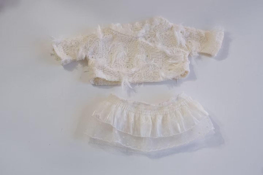 Bunny Outfit for Jellycat Bunny, 2pc French Sweater and Short Skirt Set, Fits Size M/L, Clothes Only
